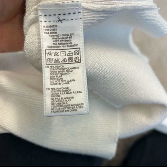 FOREVER 21 Ivory white long sleeve knit turtleneck sweater Sz M - Picture 7 of 10